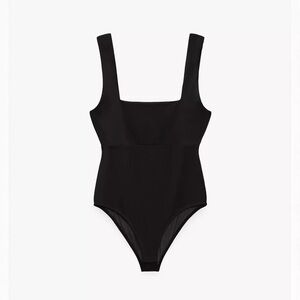 Zara Combination Tulle Bodysuit Black Bodysuit